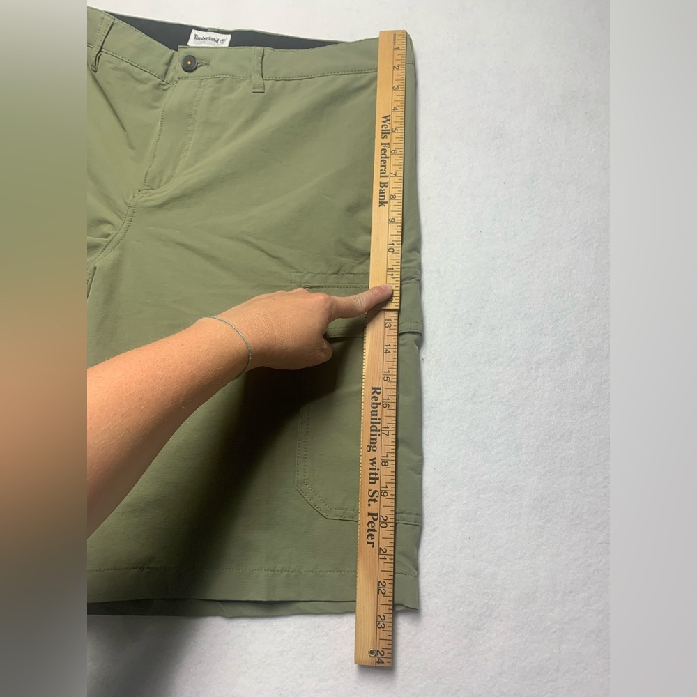 Timberland Men's Flat Front 11" Inseam Chino Cargo Hiking Short green size 35 - Picture 7 of 11